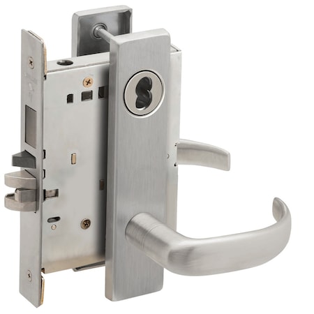 Schlage Entrance Mortise Lock with Deadbolt, 17L Design, FSIC Prep, Less Core, Satin Chrome L9453J 17L 626